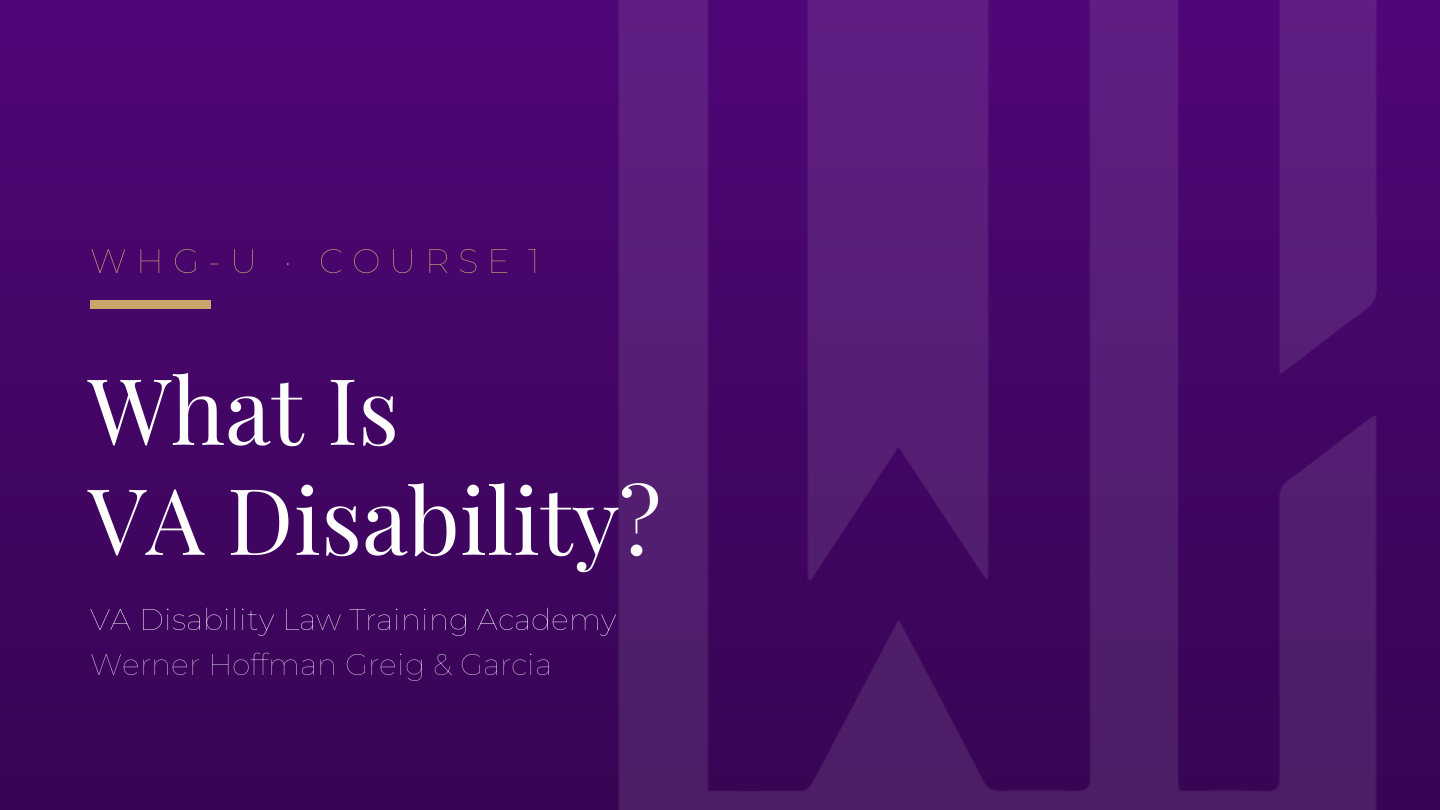 What Is VA Disability? C1